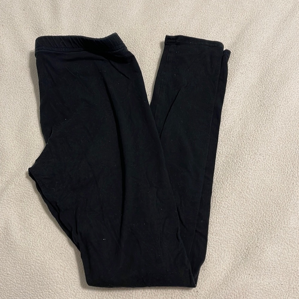 Black Cropped Cotton/Spandex Leggings